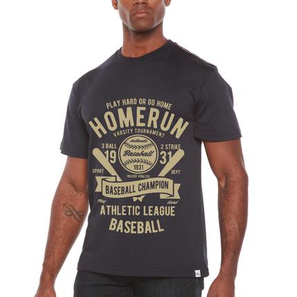 Homerun Baseball Men's Bamboo Viscose/Organic Cotton Short Sleeve Graphic T-Shirt