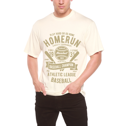 Homerun Baseball Men's Bamboo Viscose/Organic Cotton Short Sleeve Graphic T-Shirt