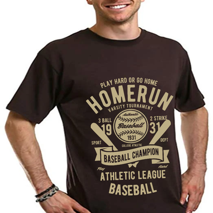 Homerun Baseball Men's Bamboo Viscose/Organic Cotton Short Sleeve Graphic T-Shirt