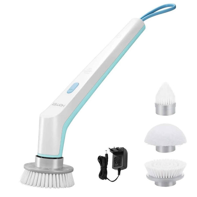 HOMITT Cordless Power Scrubber Electric with 3 Cleaning Brush Heads