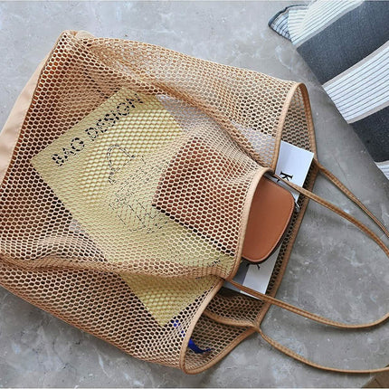 HOXIS Mesh Beach Tote Women's Shoulder Bag