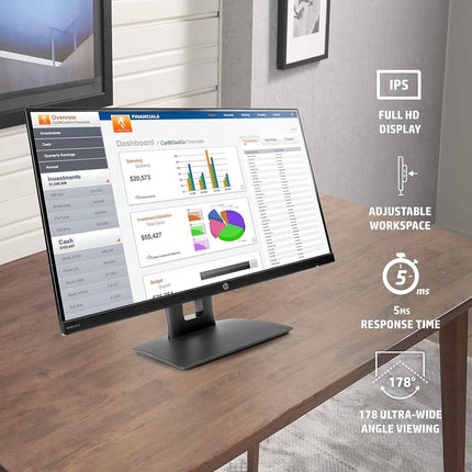 HP 23.8” VH240a IPS FHD LED Monitor HDMI VGA Speakers (Refurbished)
