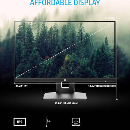 HP 23.8” VH240a IPS FHD LED Monitor HDMI VGA Speakers (Refurbished)