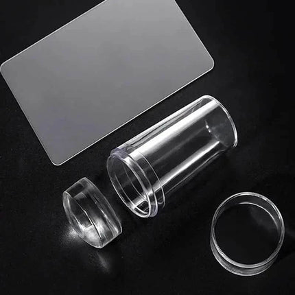 Hypoallergenic Silicone Nail Stamper and Scraper Set for French Manicure Stamping Plate
