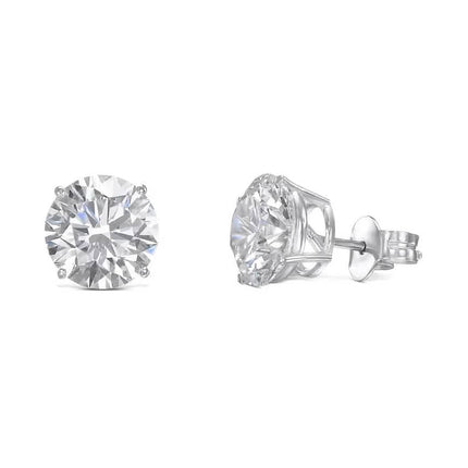 IGI Diamond Engagement Earrings VVS2 E Round 7.54 Ctw Lab Created