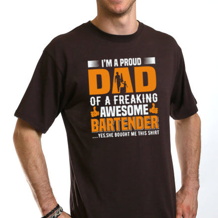 I'm a Proud Dad Men's Bamboo Viscose/Organic Cotton Short Sleeve Graphic T-Shirt