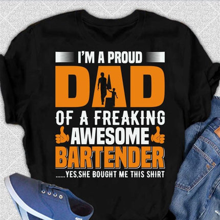 I'm a Proud Dad Men's Bamboo Viscose/Organic Cotton Short Sleeve Graphic T-Shirt