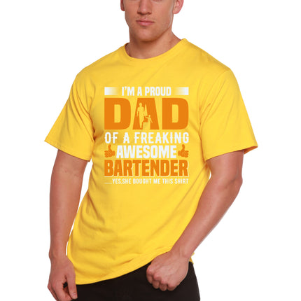 I'm a Proud Dad Men's Bamboo Viscose/Organic Cotton Short Sleeve Graphic T-Shirt
