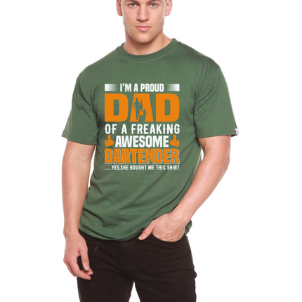 I'm a Proud Dad Men's Bamboo Viscose/Organic Cotton Short Sleeve Graphic T-Shirt