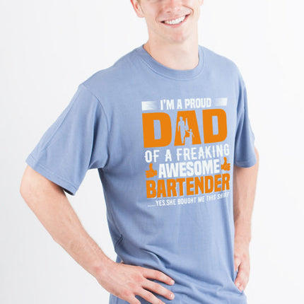 I'm a Proud Dad Men's Bamboo Viscose/Organic Cotton Short Sleeve Graphic T-Shirt