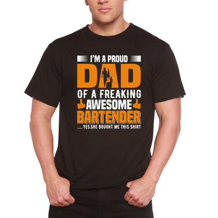I'm a Proud Dad Men's Bamboo Viscose/Organic Cotton Short Sleeve Graphic T-Shirt