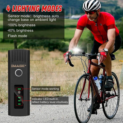 IMAGE Bike Bicycle Light Set with LED Headlights and Rear Lights