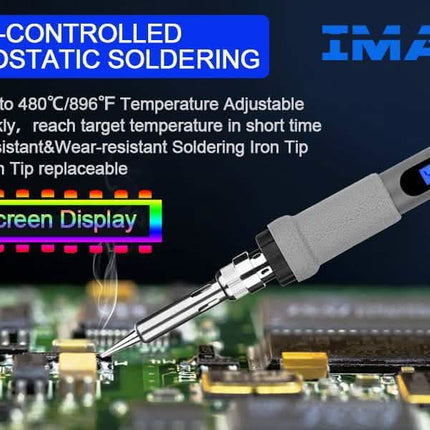 Image Digital-Controlled Thermostatic Soldering Iron with LCD Screen Display