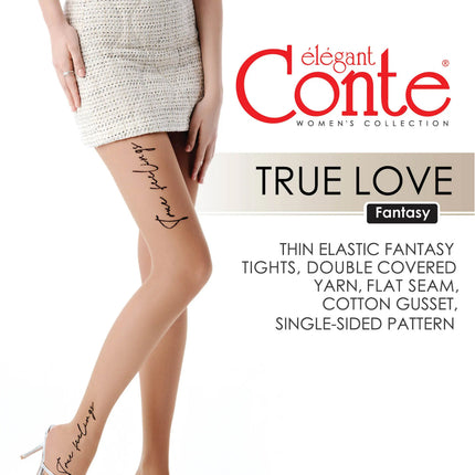 Fantasy Tights Conte True Love - Tattoo Style Print