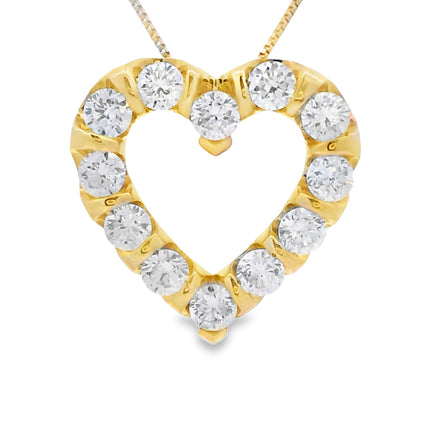 Lab Grown Diamond Heart Love Pendant 10KT Yellow Gold
