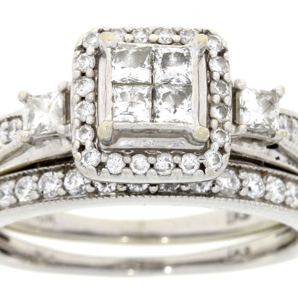 1.00ct Diamond Engagement Ring Set 10KT White Gold