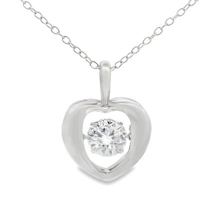 1.00ct Moissanite Heart Love Pendant Sterling Silver
