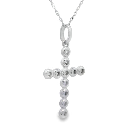 .12ct Diamond Cross Religious Pendant 14KT White Gold