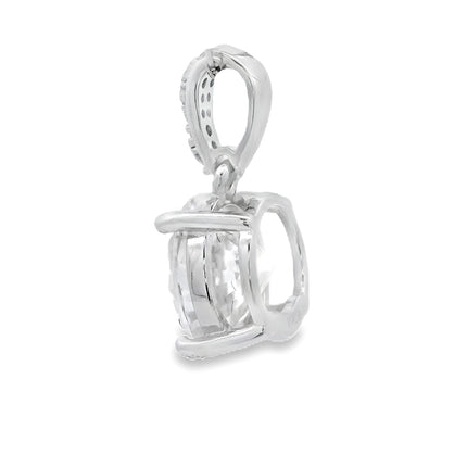 Natural 3.00ct Moissanite Pendant Sterling Silver