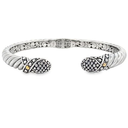 Bangle Bracelet Sterling Silver 18KT Gold