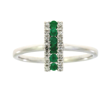 Natural .25ct Emerald Diamond Ring 14KT White Gold