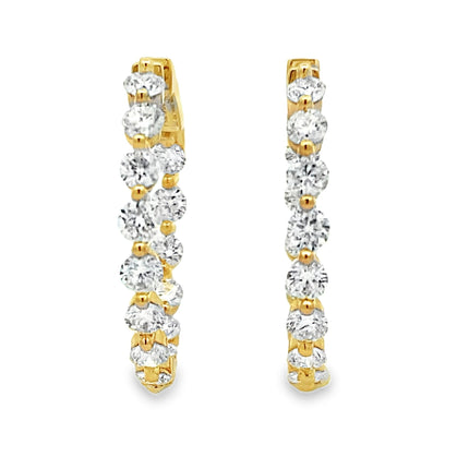 3.10ct Lab Grown Diamond Hoop Earrings Sterling Silver