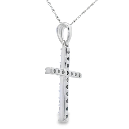 .30ct Diamond Cross Religious Pendant 14KT White Gold