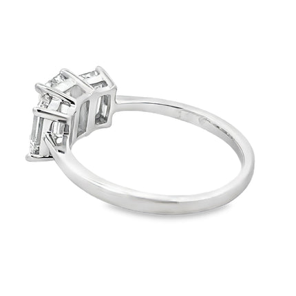 2.00ct Lab Grown Diamond 3 Stone Ring 14KT White Gold
