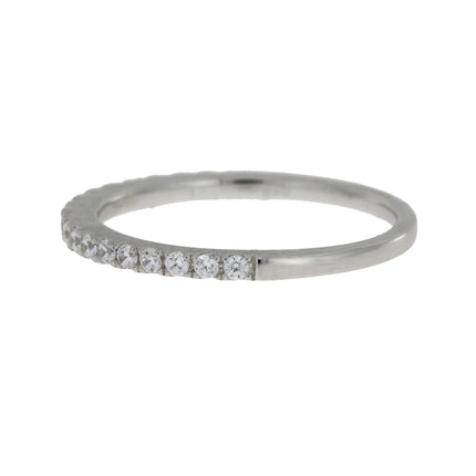 Cubic Zirconium Wedding Band Ring Sterling Silver