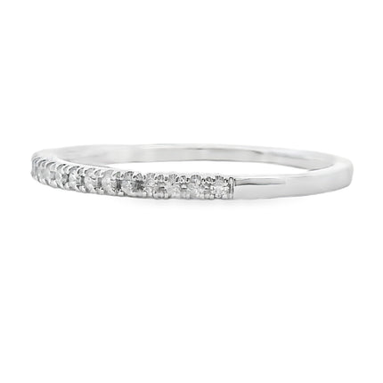 Genuine .13ct Diamond Wedding Band Ring 10KT White Gold