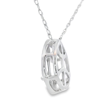 Rose Quartz Diamond Fashion Pendants 10KT White Gold
