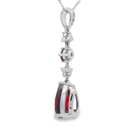 2.25ct Garnet Diamond Fashion Pendants 14KT White Gold