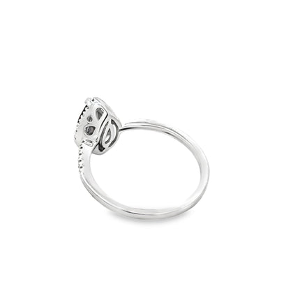 Natural 1.28ct Garnet Diamond Ring 14KT White Gold