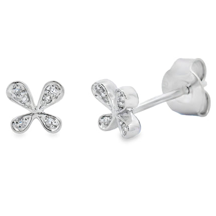 Natural .03ct Diamond Earrings 10KT White Gold