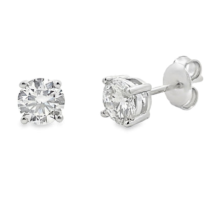 1.00ct Lab Grown Diamond Stud Earrings Sterling Silver