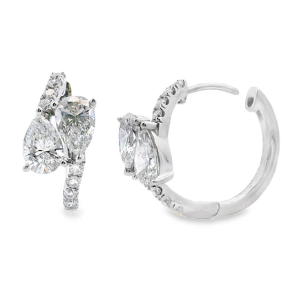 1.50ct Lab Grown Diamond Hoop Earrings 10KT White Gold