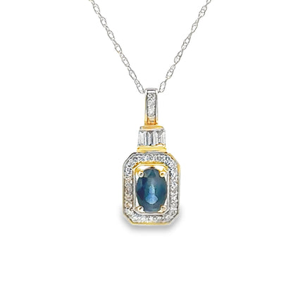Sapphire Diamond Fashion Pendants 14KT Yellow Gold