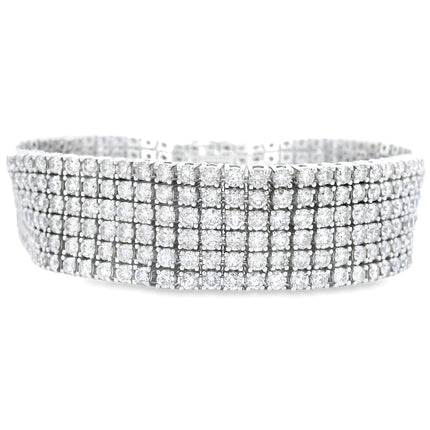 Genuine 20.00ct Diamond Tennis Bracelet 14KT White Gold
