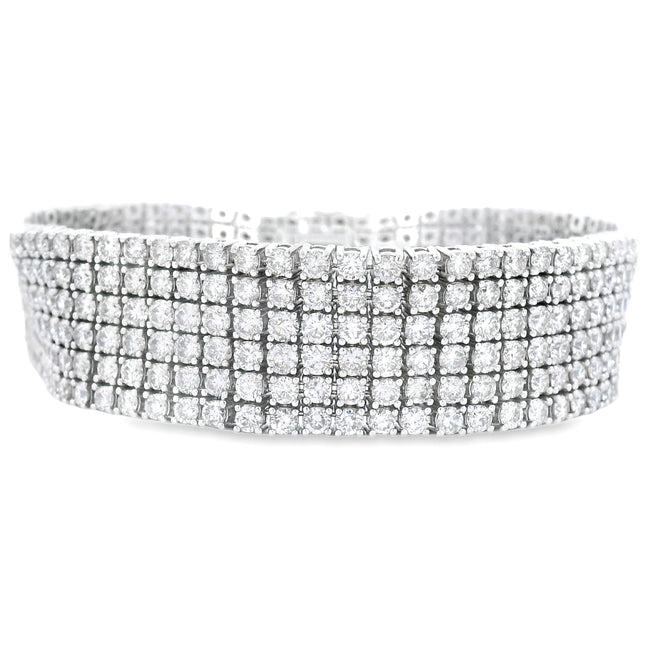 Genuine 20.00ct Diamond Tennis Bracelet 14KT White Gold