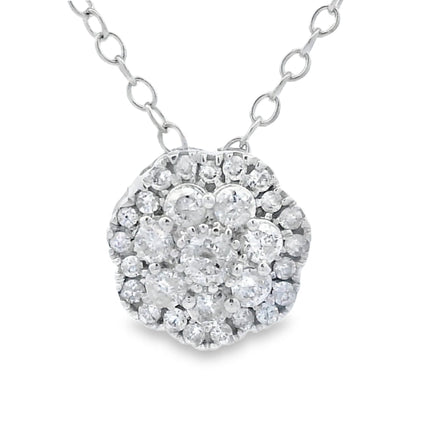 Natural .25ct Diamond Fashion Pendants 10KT White Gold
