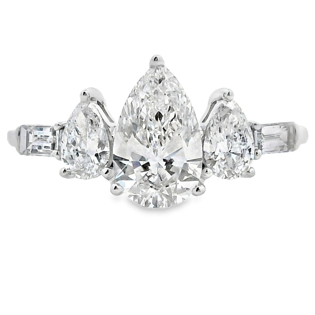 1.50ct Lab Grown Diamond 3 Stone Ring 14KT White Gold