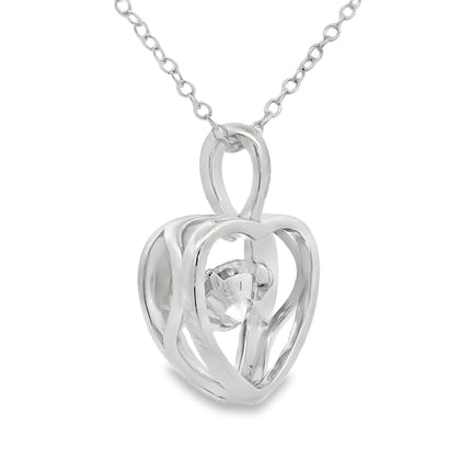1.00ct Moissanite Heart Love Pendant Sterling Silver