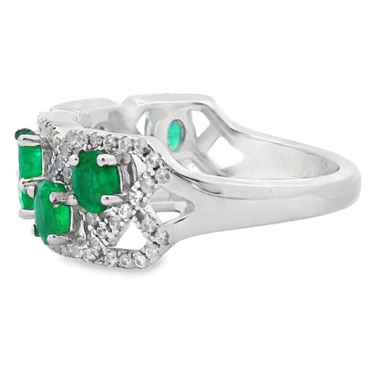 Natural 1.82ct Emerald Zircon Ring Sterling Silver