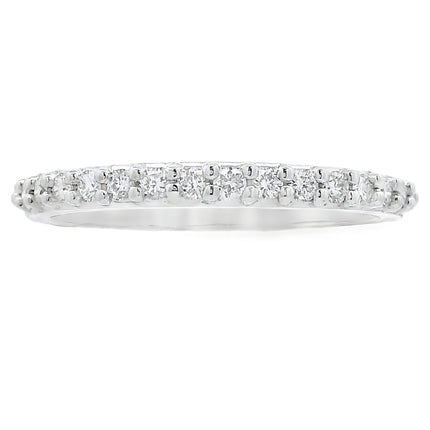 Natural .25ct Diamond Wedding Band Ring 14KT White Gold