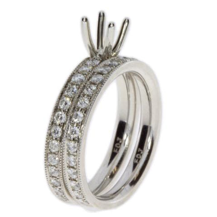 Diamond Semi Mount Engagement Ring 14KT White Gold