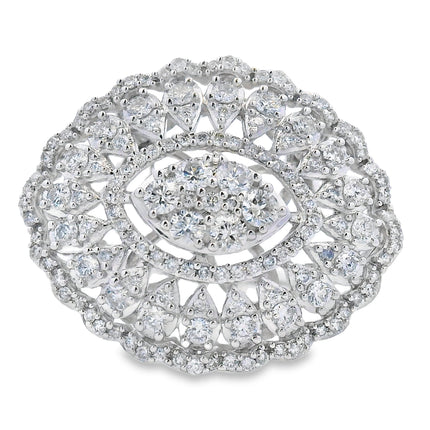 Genuine .85ct Diamond Ring 14KT White Gold