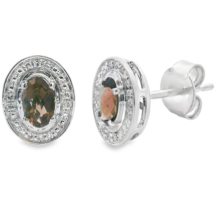 Genuine .45ct Quartz Diamond Earrings 10KT White Gold