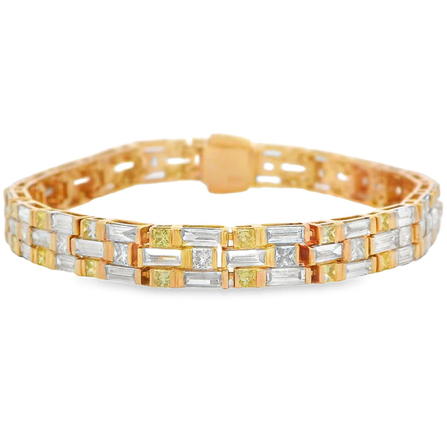 Lab Grown Diamond Tennis Bracelet 14KT Yellow Gold