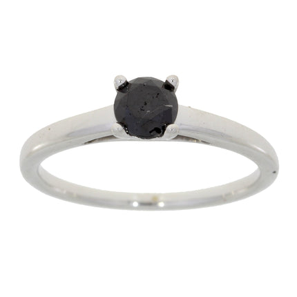 Natural .50ct Black Diamond Eng Only Sterling Silver