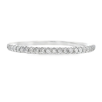 Genuine .13ct Diamond Wedding Band Ring 10KT White Gold